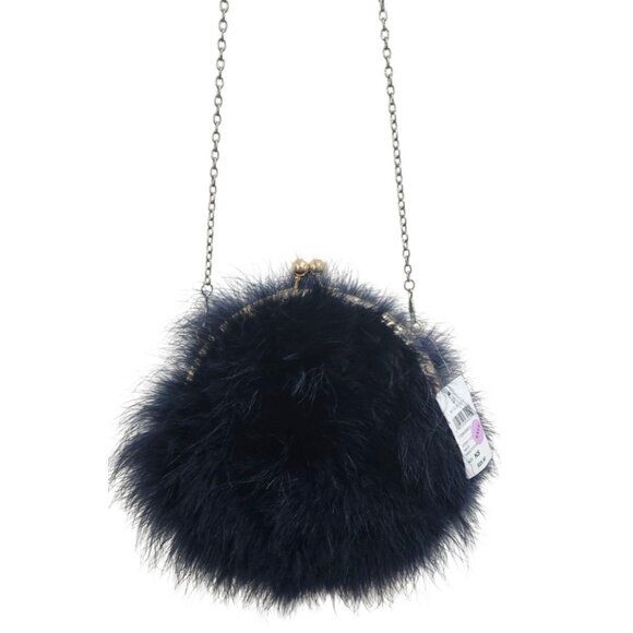 Power Of Love Feather Purse In Navy windsorstore - Picture 6 of 11